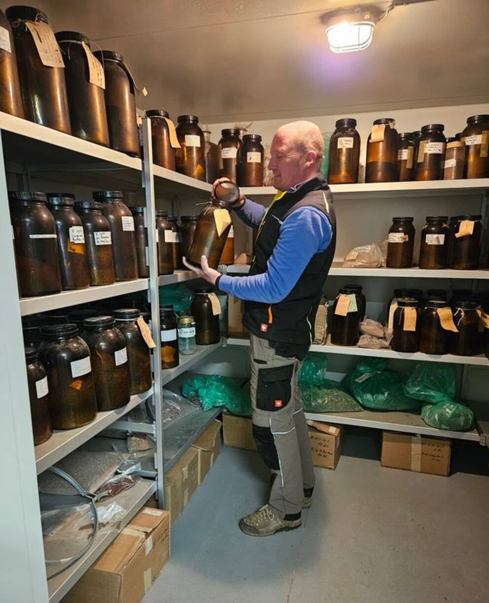 Kühlkammer zur Samenaufbewahrung im Forstgarten Lobsigen