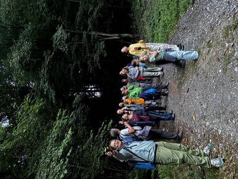 Fledermaus Exkursion Gruppe Wald